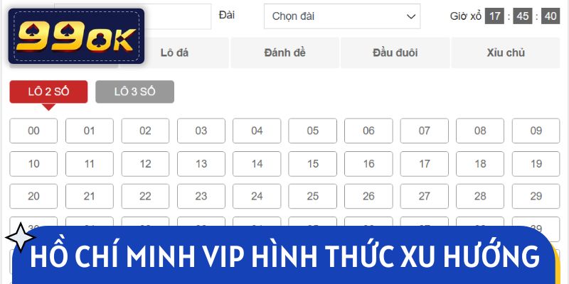 Hồ Chí Minh Vip 99OK là hình thức xổ số xu hướng