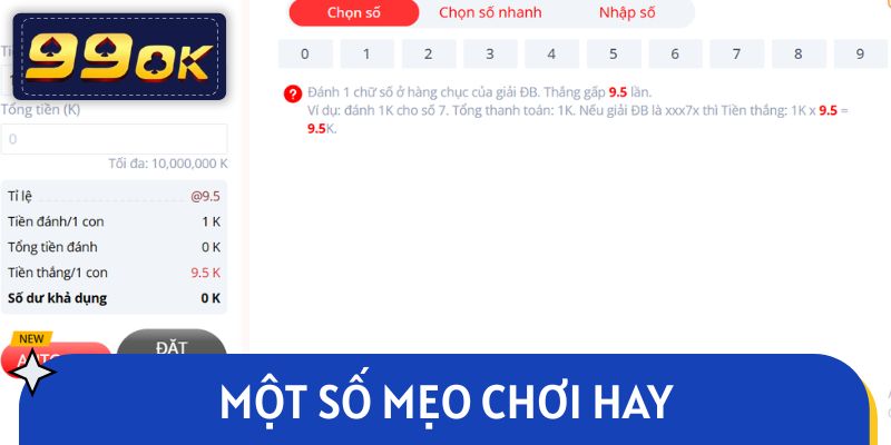 Một số mẹo chơi hay đem về cơ hội thắng lớn